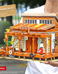 Blocks Bricks Old Fishing House Series Captain's Wharf Toys For Kids Christmas Gifts - TryKid
