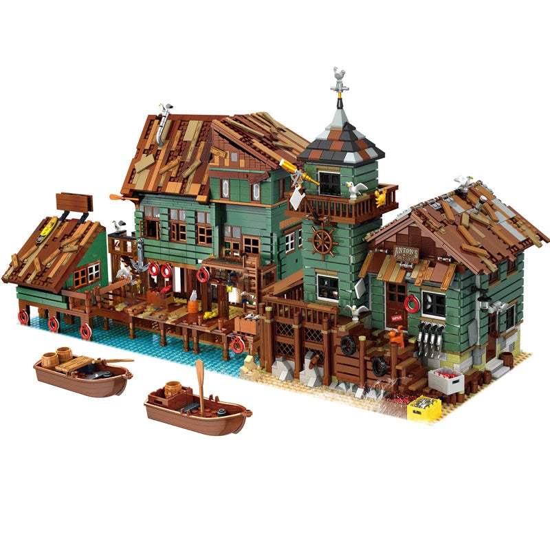 Blocks Bricks Old Fishing House Series Captain's Wharf Toys For Kids Christmas Gifts - TryKid