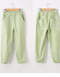 New Spring White Loose-Fitting Trousers Childrens Summer Sports Pants - TryKid
