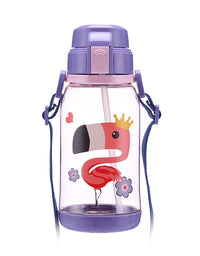 650ml Kids Water Bottle With Straw BPA Free Children Water Drinking Kettle Healthy Plastic Portable Sports Bottle
