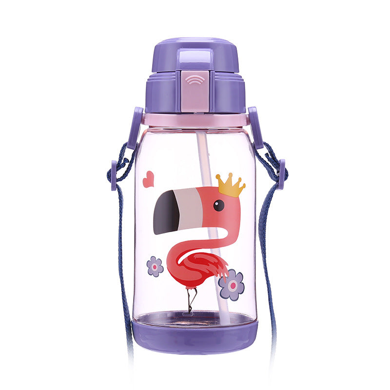 650ml Kids Water Bottle With Straw BPA Free Children Water Drinking Kettle Healthy Plastic Portable Sports Bottle