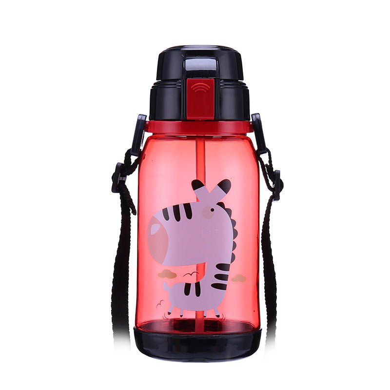 650ml Kids Water Bottle With Straw BPA Free Children Water Drinking Kettle Healthy Plastic Portable Sports Bottle