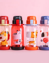 650ml Kids Water Bottle With Straw BPA Free Children Water Drinking Kettle Healthy Plastic Portable Sports Bottle
