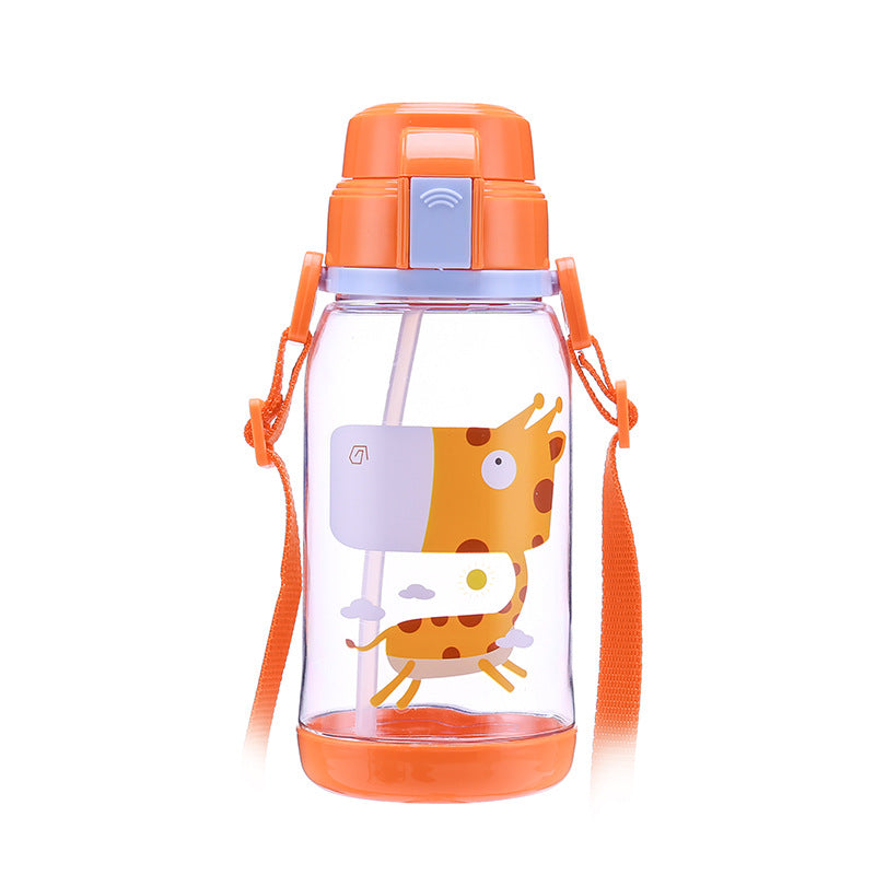 650ml Kids Water Bottle With Straw BPA Free Children Water Drinking Kettle Healthy Plastic Portable Sports Bottle