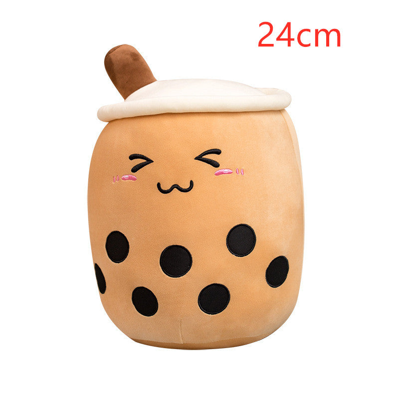 Cute Fruit Drink Plush Stuffed Soft Strawberry Milk Tea Plush Boba Tea Cup Toy Bubble Tea Pillow Cushion Kids Gift - TryKid