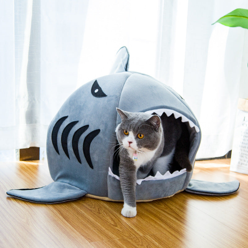 Creative Dual-Purpose Shark Pet Bed Small Dogs And Cats Warm Pet Bed - TryKid