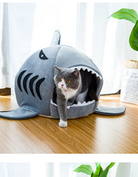 Creative Dual-Purpose Shark Pet Bed Small Dogs And Cats Warm Pet Bed - TryKid
