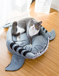 Creative Dual-Purpose Shark Pet Bed Small Dogs And Cats Warm Pet Bed - TryKid
