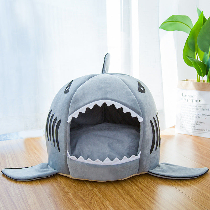 Creative Dual-Purpose Shark Pet Bed Small Dogs And Cats Warm Pet Bed - TryKid