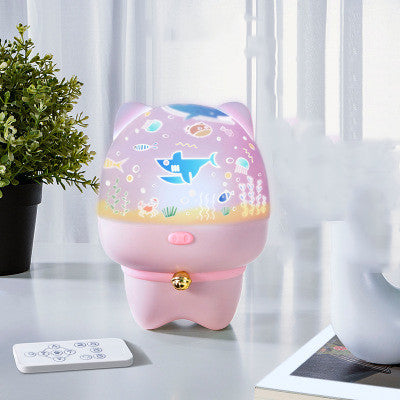 Rotate Star Projector Lamp LED Night Light Bluetooth Speaker Remote Control Timer Touch Lamp for Children Kids Bedroom Gifts - TryKid