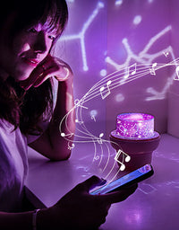 Rotate Star Projector Lamp LED Night Light Bluetooth Speaker Remote Control Timer Touch Lamp for Children Kids Bedroom Gifts - TryKid
