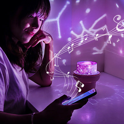 Rotate Star Projector Lamp LED Night Light Bluetooth Speaker Remote Control Timer Touch Lamp for Children Kids Bedroom Gifts - TryKid