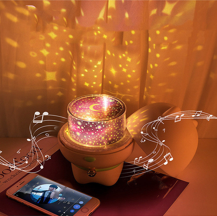 Rotate Star Projector Lamp LED Night Light Bluetooth Speaker Remote Control Timer Touch Lamp for Children Kids Bedroom Gifts - TryKid