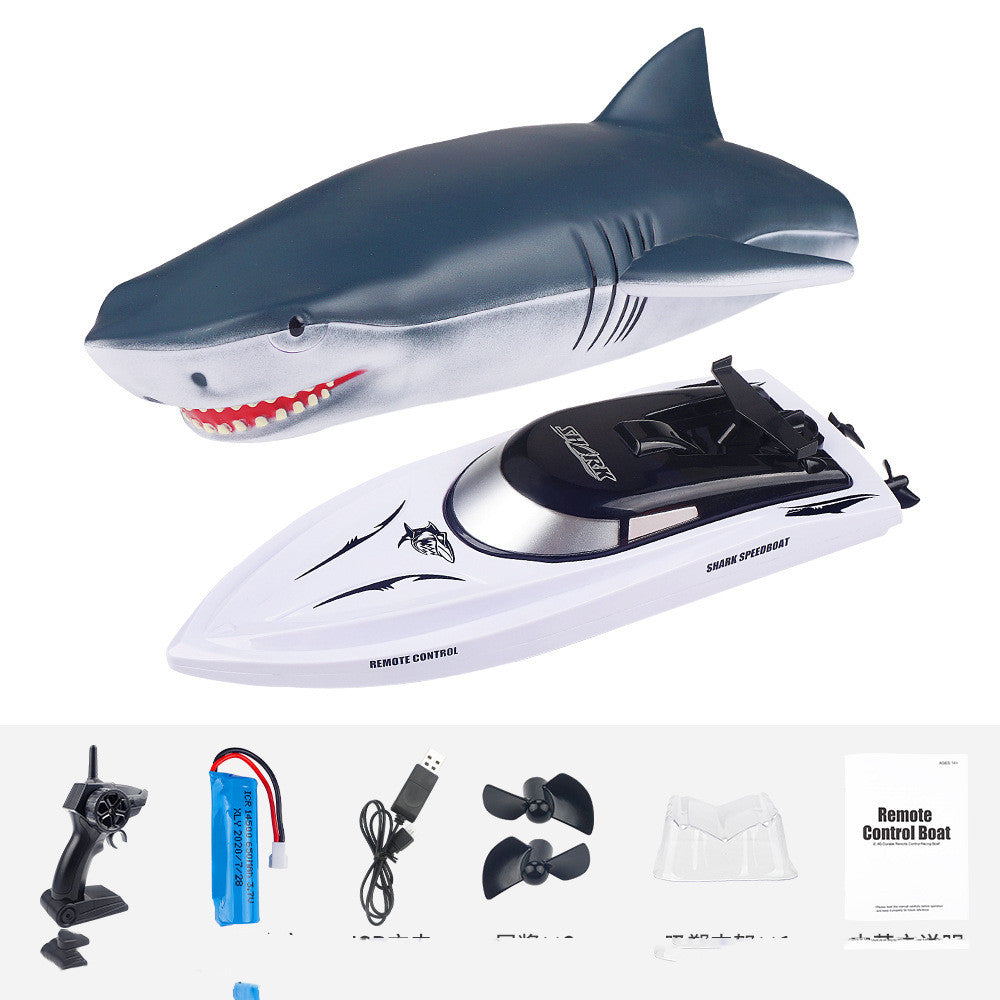 New Electric Shark RC Boat Vehicles Waterproof Swimming Pool Simulation Model Toys 2 In 1 High-speed Remote Control Boat - TryKid