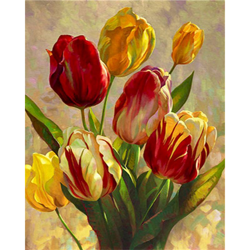 Painting By Numbers Kids Colourful Flowers - TryKid