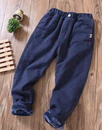 Boys' Casual Pants Korean Winter Long Pants, Big Kids Plus Cashmere Pants Trend - TryKid
