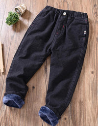 Boys' Casual Pants Korean Winter Long Pants, Big Kids Plus Cashmere Pants Trend - TryKid
