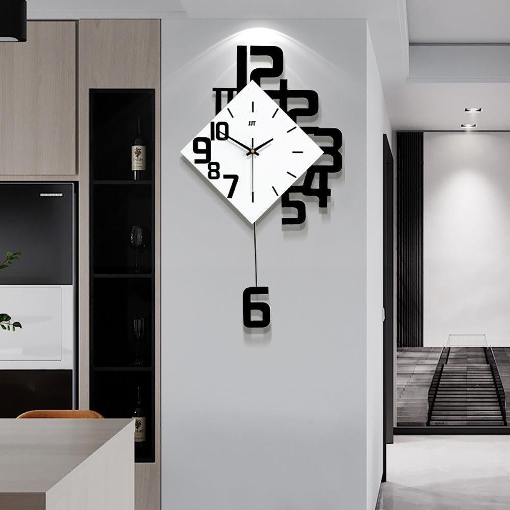 Personalized Digital Clock Fashion Wall Clock Wooden Creative Decorative Wall Watch - TryKid