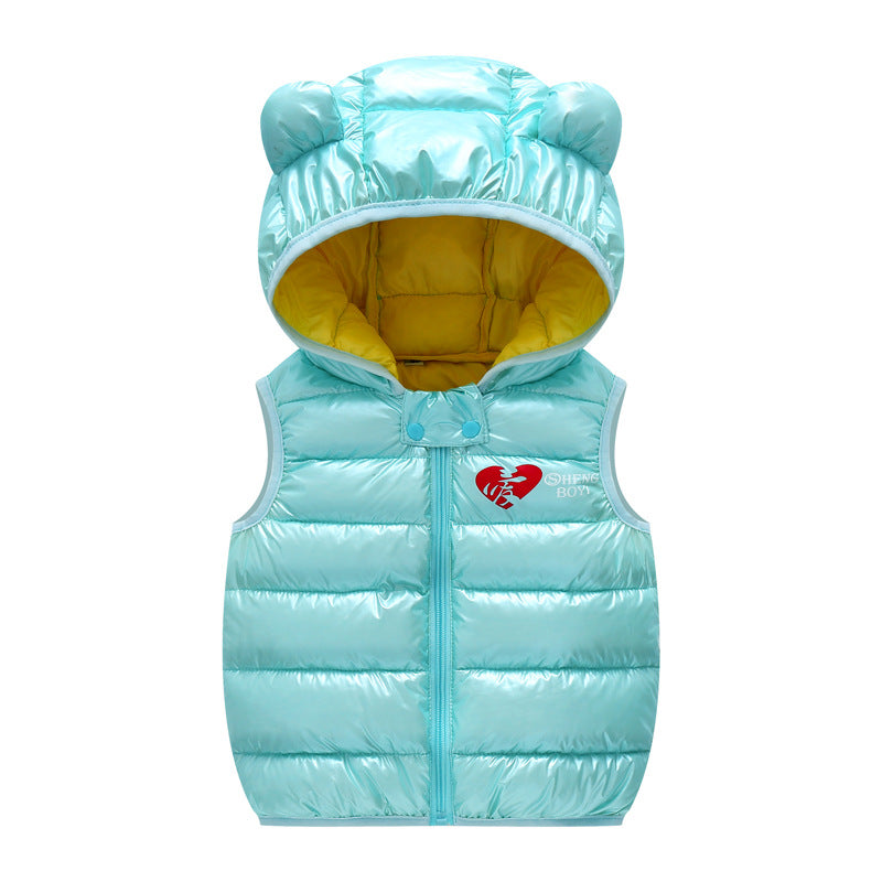 Children Warm Down Vest Autumn Baby Boys Girls Sleeveless Waistcoat Kids Outerwear Vests Children Hooded Jackets - TryKid