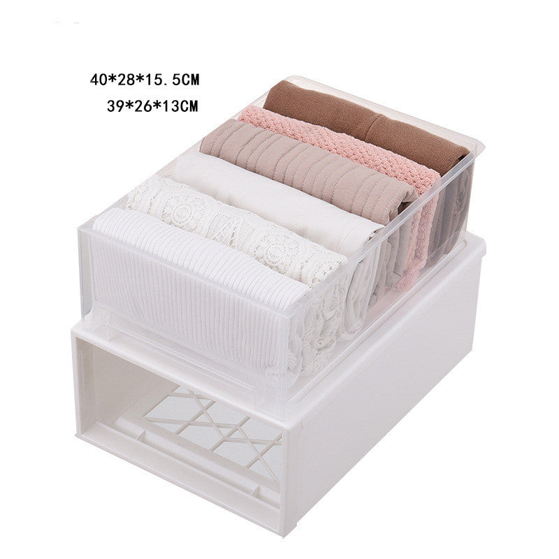 Drawer Type Plastic Transparent Wardrobe Storage Box Finishing - TryKid