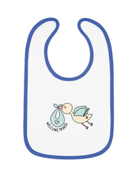 Adorable Baby Contrast Trim Jersey Bib with Exclusive TryKid Logo and Charming Bird Design - A Stylish and Practical Essential for Mess-Free Meals
