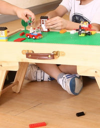 Block compatible Storage Play Table folding Custom Made Wooden Chalkboard Kids Children - TryKid
