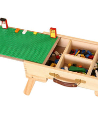 Block compatible Storage Play Table folding Custom Made Wooden Chalkboard Kids Children - TryKid
