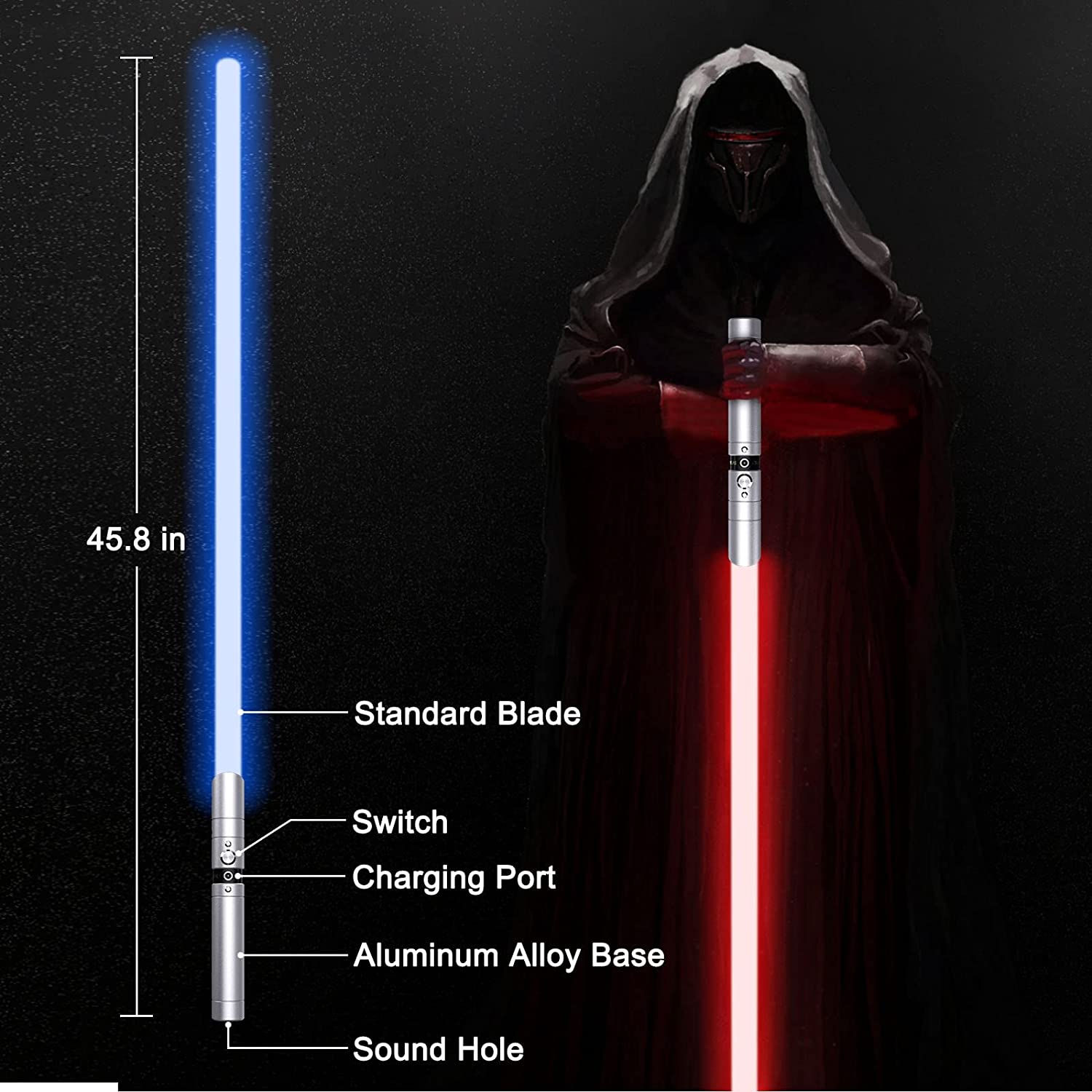 World War Lightsaber, RGB 20 Colors Changeable, LED Light Sword, With Premium Quality, 3 Mode Sound, Aluminum Alloy Hilt For Adults Kids Galaxy Gift Force Fx Light Saber - TryKid