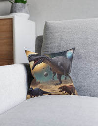 Square Dinosaur Design Pillow: 2-Way Reversible Comfort for a Roaring Bedroom Upgrade
