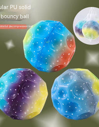 Colorful Hole Ball Soft Bouncy Ball Anti-fall Moon Shape Porous Bouncy Ball Kids Indoor Toys Ergonomic Design Elastic Ball - TryKid
