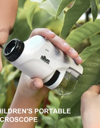 Pocket Microscope For Kids, Portable Handheld Mini Microscope Toy, Kids Microscope With LED Light 60X-120X Explore The Wonders Of Nature With This Portable Microscope Toy - TryKid
