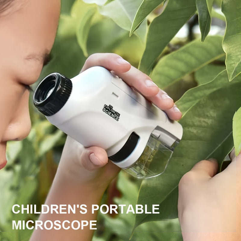 Pocket Microscope For Kids, Portable Handheld Mini Microscope Toy, Kids Microscope With LED Light 60X-120X Explore The Wonders Of Nature With This Portable Microscope Toy - TryKid