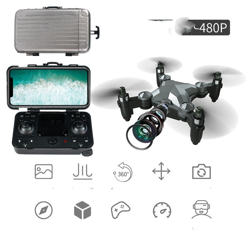 New Luggage Box Storage Box Folding Mini UAV Aerial Photography Remote Control Four Axis Children's Toys Drone - TryKid