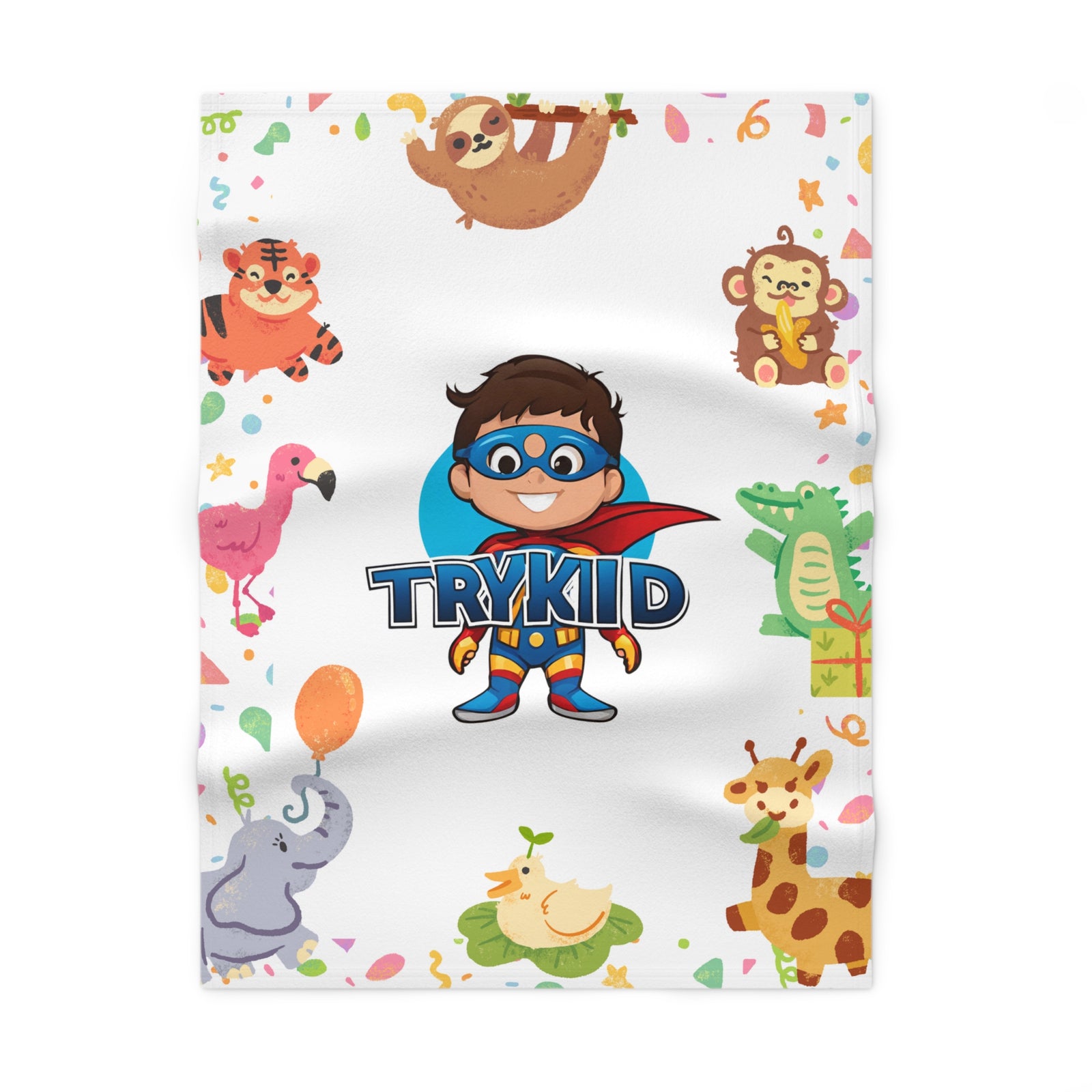 Experience Snuggly Bliss with Our Soft Fleece Baby Blanket, Adorned with the Charming TryKid Logo - A Cuddly Essential for Precious Moments!