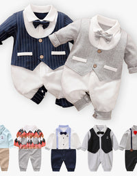 Gentleman's baby clothes long sleeve baby onesies - TryKid
