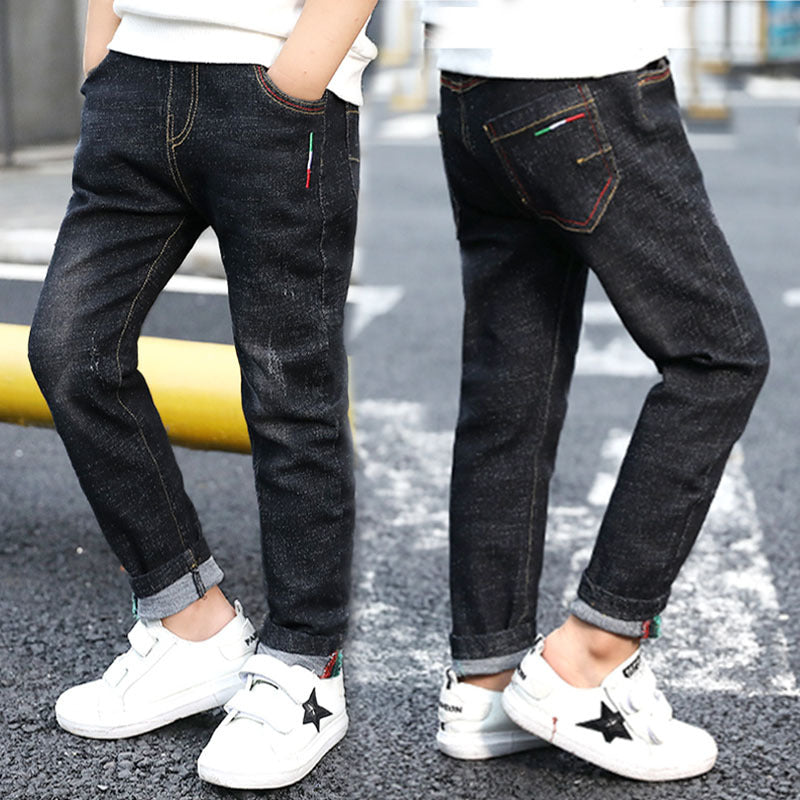 Boys' denim trousers, new style, big children's trousers, spring and autumn children's trousers - TryKid