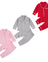 Cotton Two Piece Pajama Sets Toddler Kids Baby Girl Boy - TryKid
