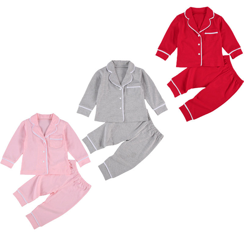 Cotton Two Piece Pajama Sets Toddler Kids Baby Girl Boy - TryKid