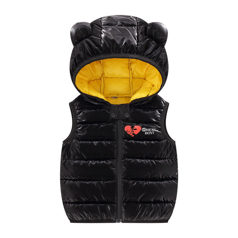 Children Warm Down Vest Autumn Baby Boys Girls Sleeveless Waistcoat Kids Outerwear Vests Children Hooded Jackets - TryKid