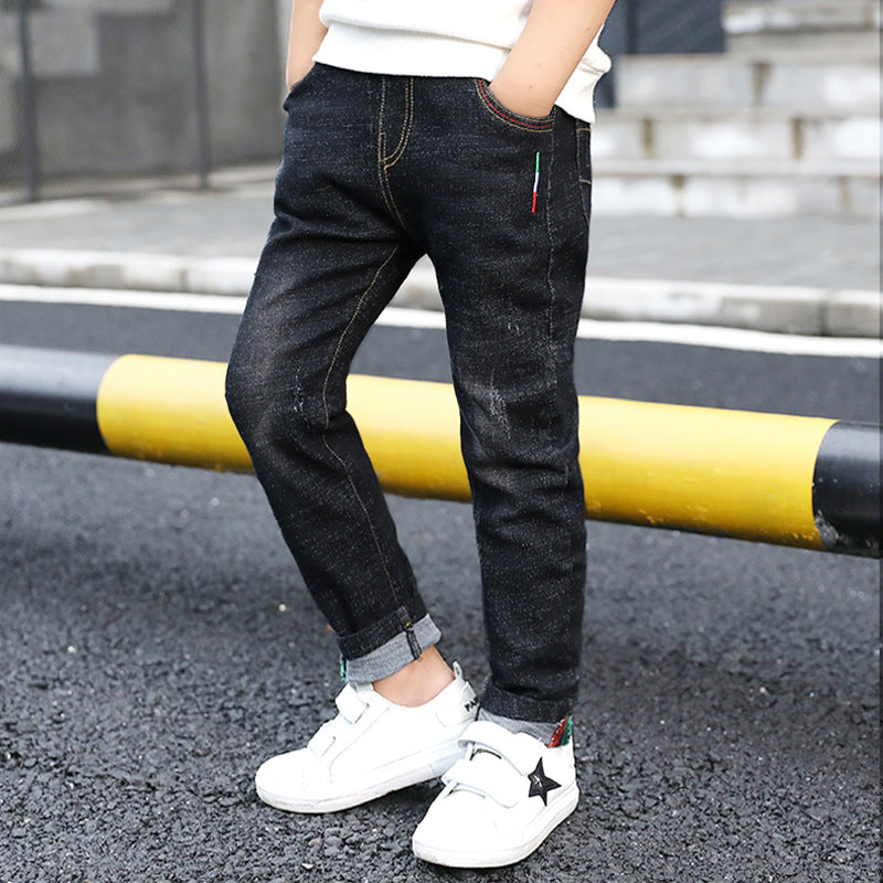 Boys' denim trousers, new style, big children's trousers, spring and autumn children's trousers - TryKid