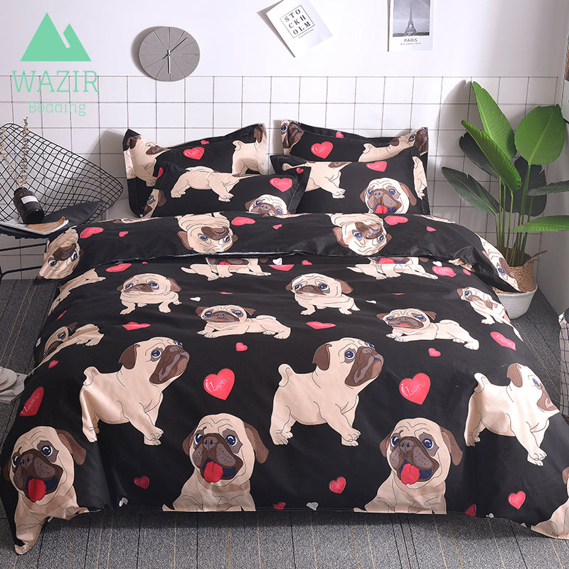 Cartoon pug bedding set - TryKid