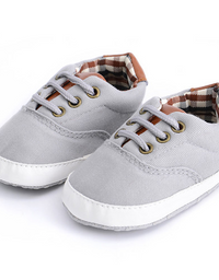 Solid color casual lace soft bottom baby canvas shoes baby shoes toddler shoes - TryKid
