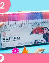 Watercolor Pen Set Primary School Students Soft-tip Colored Pens - TryKid
