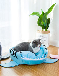 Creative Dual-Purpose Shark Pet Bed Small Dogs And Cats Warm Pet Bed - TryKid
