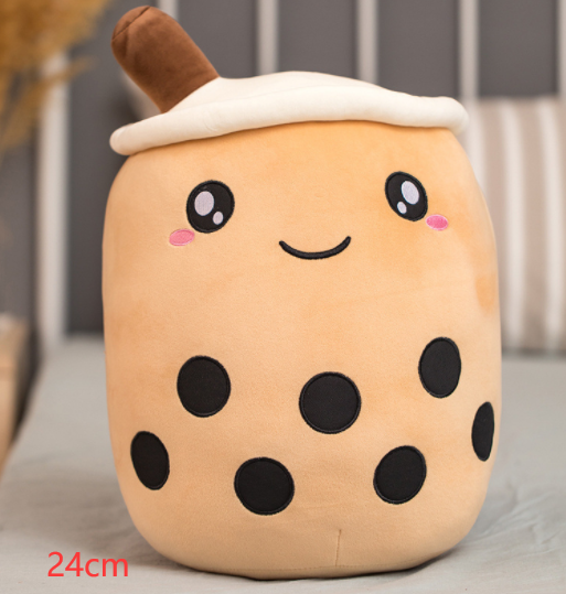 Cute Fruit Drink Plush Stuffed Soft Strawberry Milk Tea Plush Boba Tea Cup Toy Bubble Tea Pillow Cushion Kids Gift - TryKid