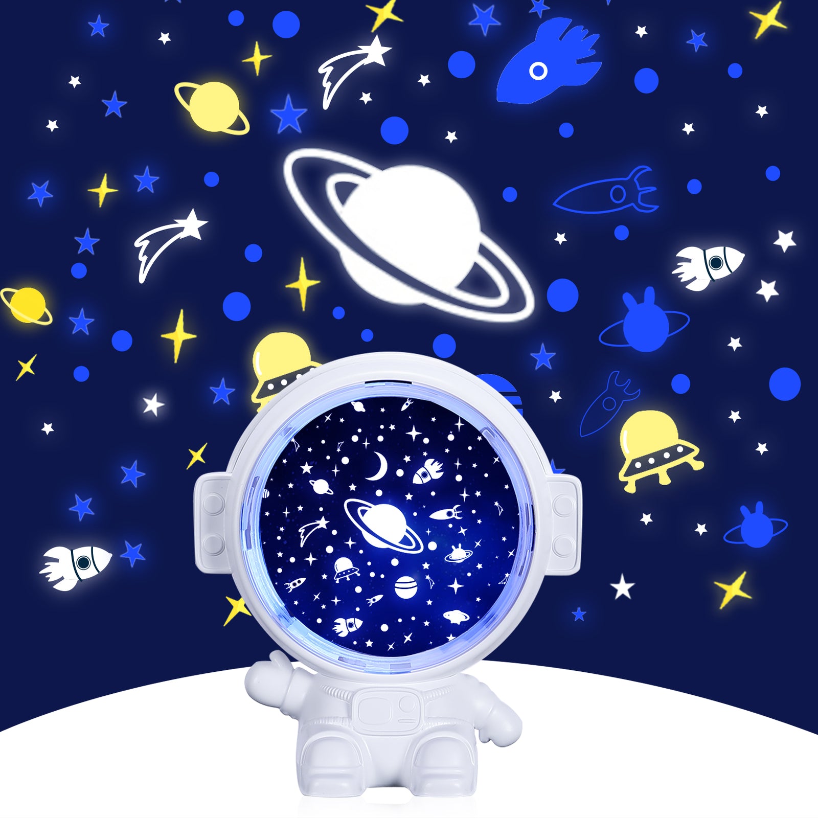 Galaxy Star Projector Starry Sky Night Light Astronaut Lamp Room Decr Gift Child Kids Baby Christmas Spaceman Projection - TryKid