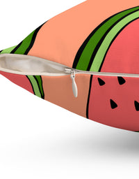 TRYKID Logo and I Love Watermelon Spun Polyester Square Pillow
