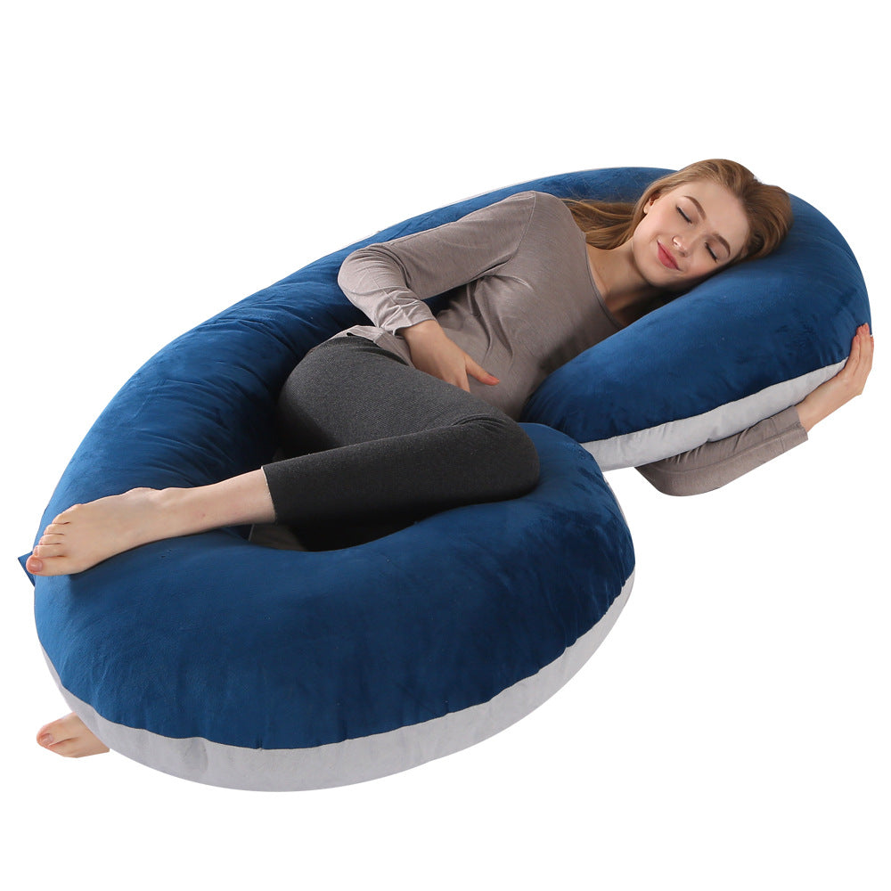 Crystal Velvet C-type Pregnancy Pillow For Sleeping On The Side - TryKid