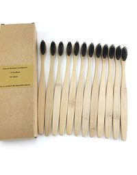 12 Bamboo charcoal environmentally friendly toothbrushes
