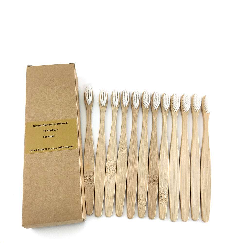 12 Bamboo charcoal environmentally friendly toothbrushes